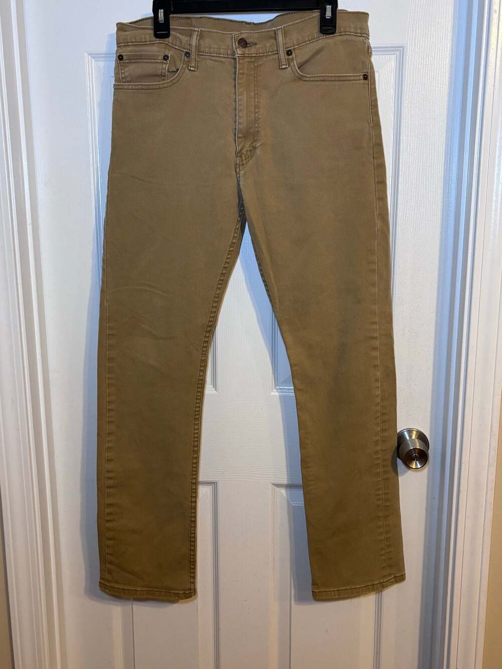 Levi’s 513 Slim Straight Jeans Men’s 34x32 Khaki Tan Cotton Pants